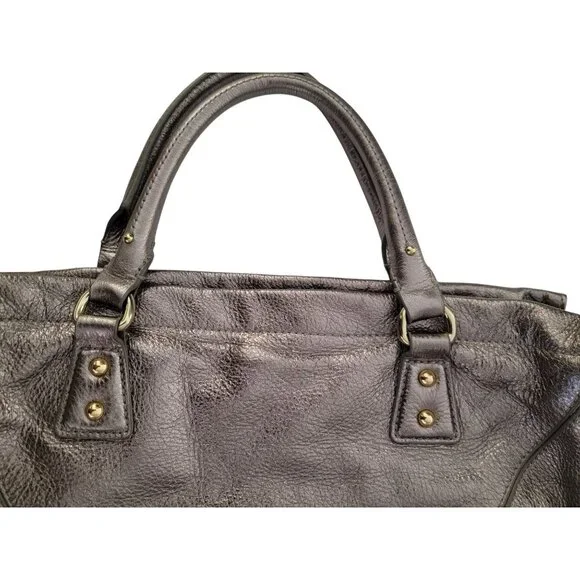 Steven By Steve Madden Metallic Tote Bag With Dual Handles & Zipper Accents - Picture 8 of 8